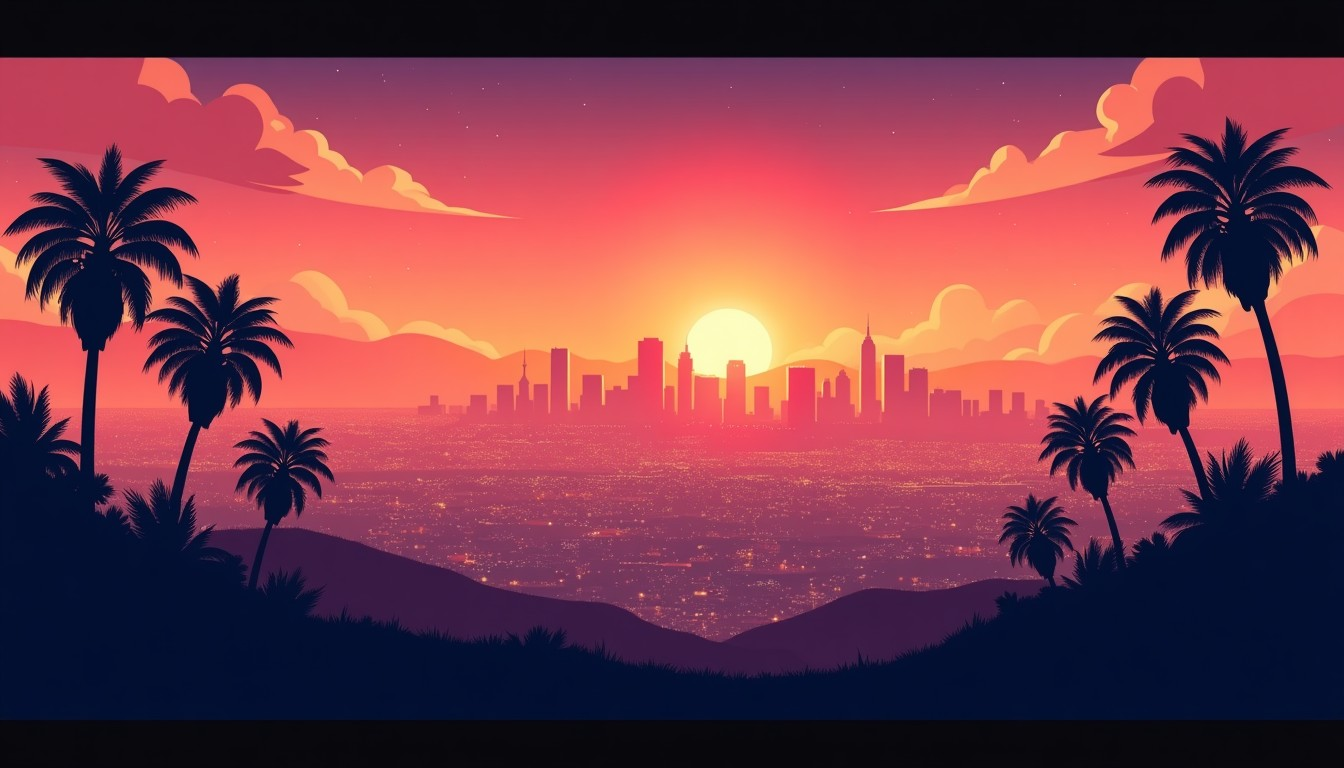 Synthwave Radio for Night Drives & Focus — live Los Angeles clock radio